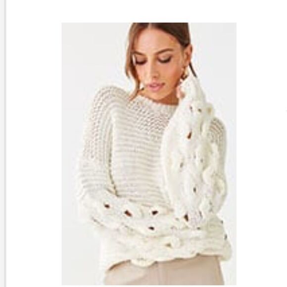 Vine & Love Sweaters - Vine&Love Cutout sleeve sweater